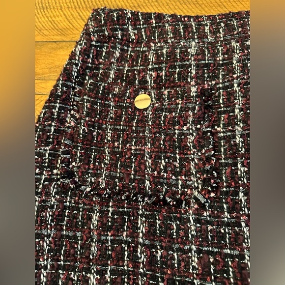 Loft Size 4 Sherri Tweed Shift Skirt Purple Multi Colored - Picture 3 of 7